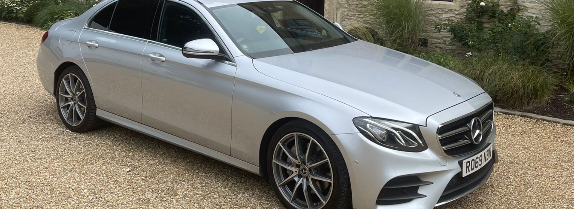 E-class Mercedes Silver chauffeur car