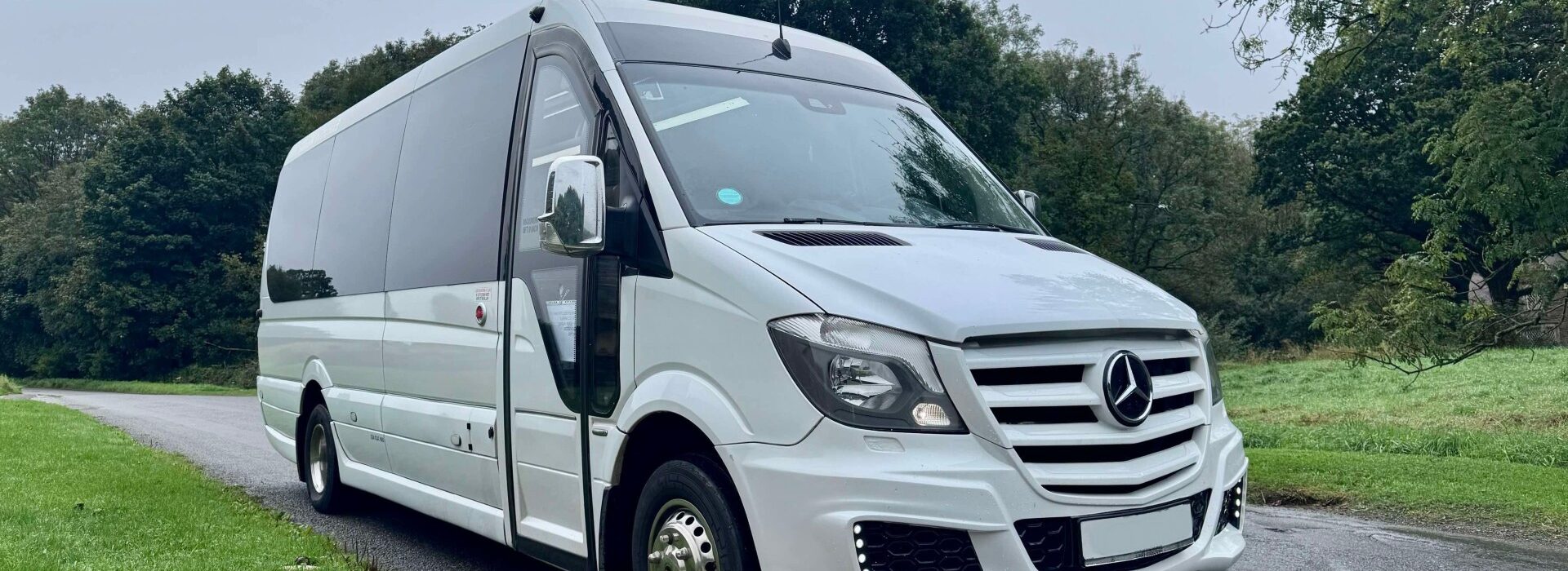 16 seat executive Mercedes sprinter minibus in white