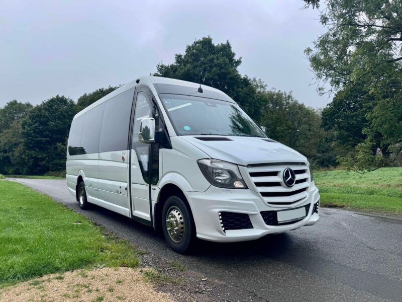 16 seat executive Mercedes sprinter minibus in white